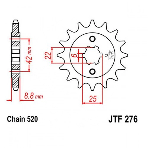 Зірка передня JT JTF276.15