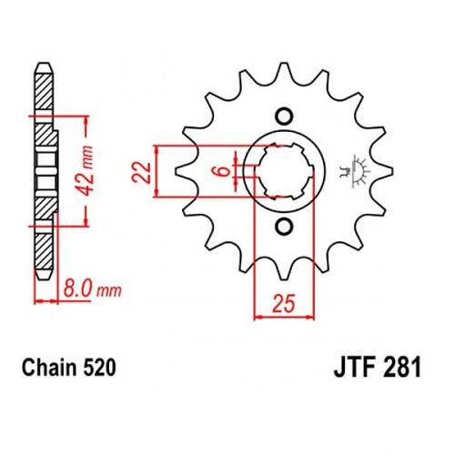 Звезда передняя JT JTF281.14