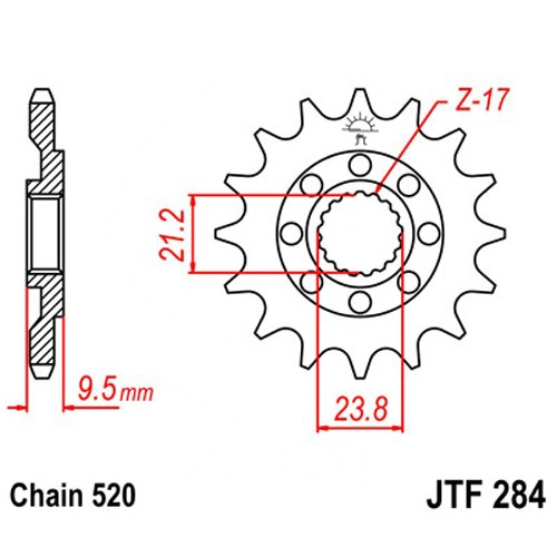 Зірка передня JT JTF284.12