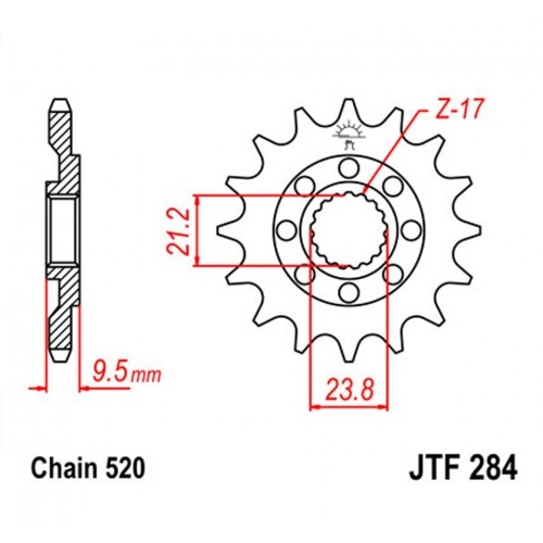 Зірка передня JT JTF284.13