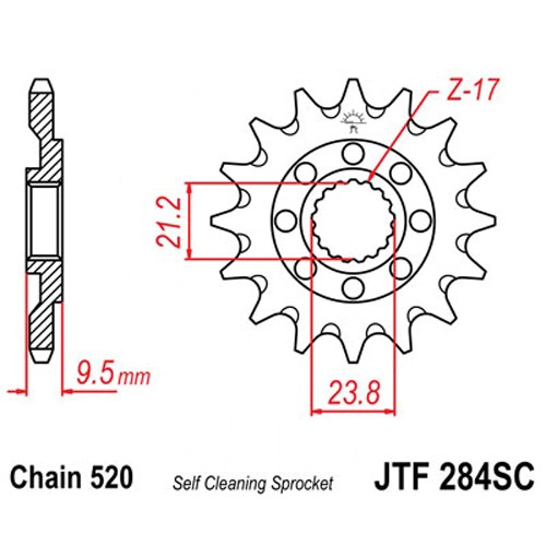 Звезда передняя JT JTF284.13SC