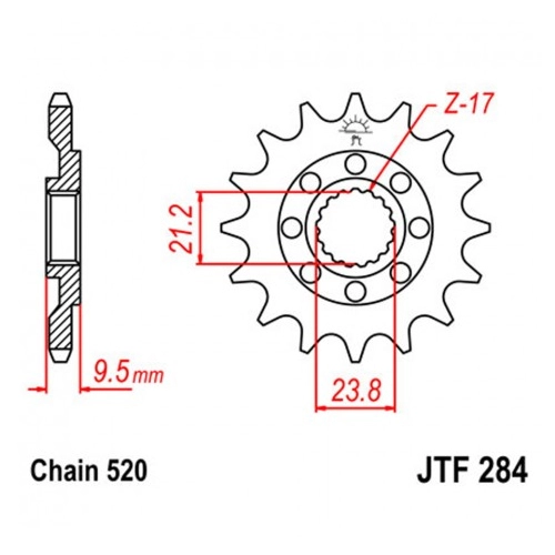Зірка передня JT JTF284.14