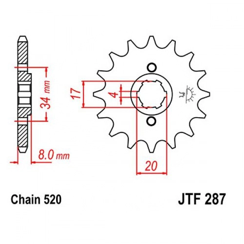Зірка передня JT JTF287.15