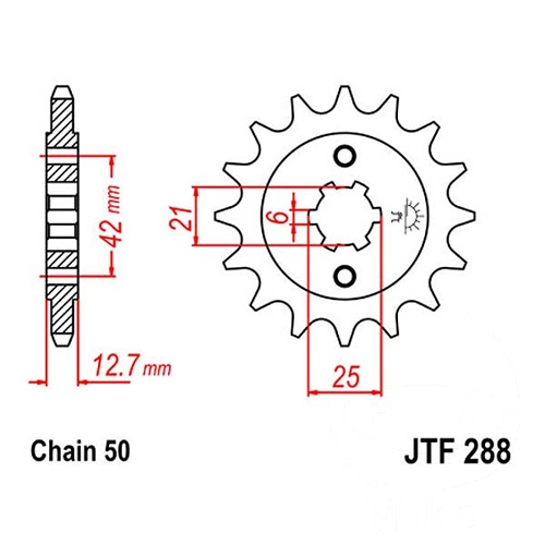 Зірка передня JT JTF288.16