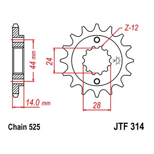 Зірка передня JT JTF314.17