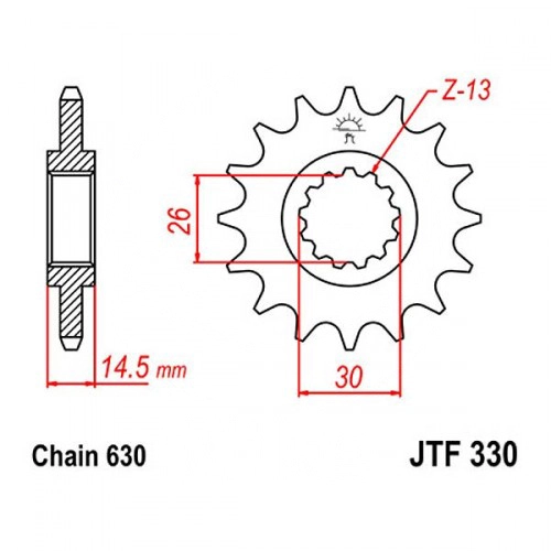 Зірка передня JT JTF330.15