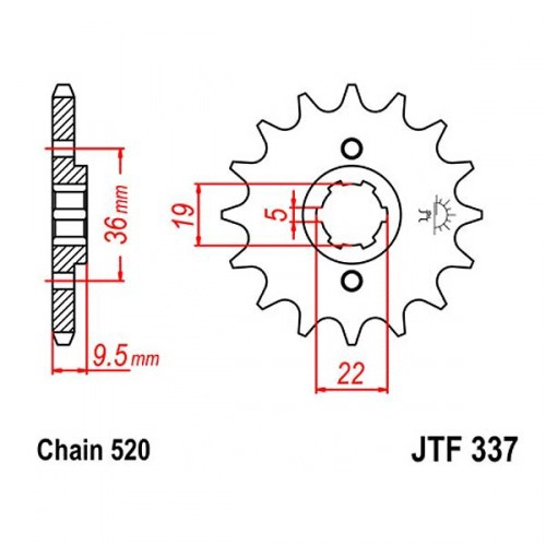 Зірка передня JT JTF337.13