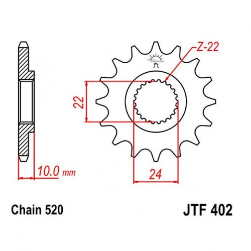 Зірка передня JT JTF402.14