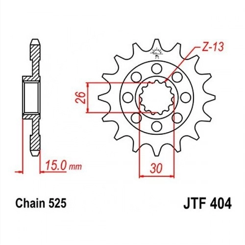 Зірка передня JT JTF404.15