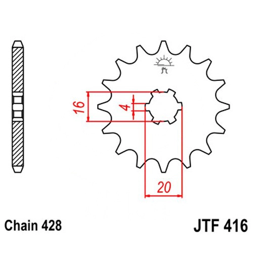 Зірка передня JT JTF416.13