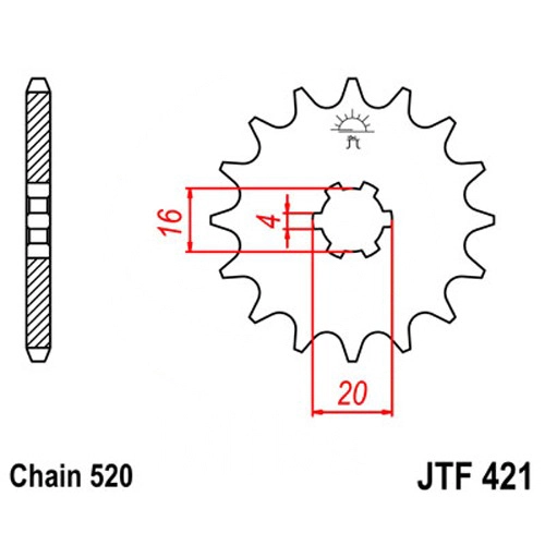 Зірка передня JT JTF421.11