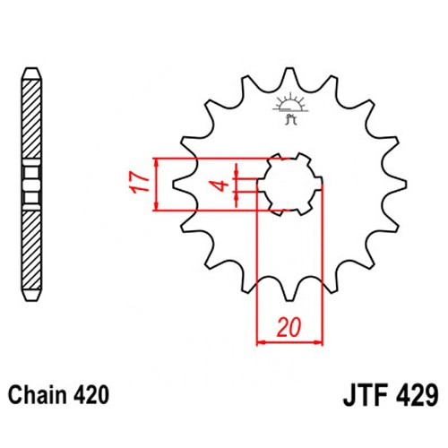 Зірка передня JT JTF429.15