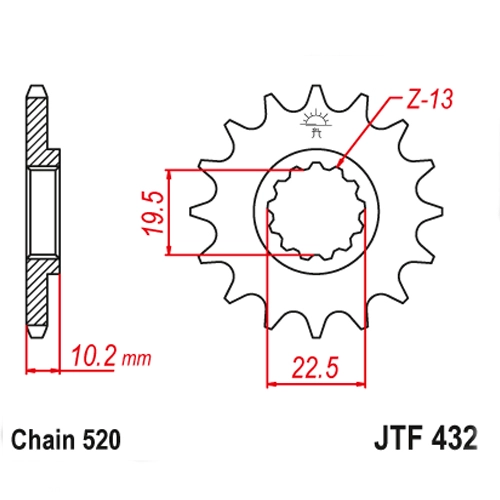 Зірка передня JT JTF432.13