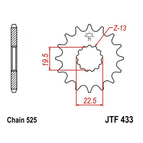 Зірка передня JT JTF433.15