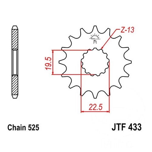 Зірка передня JT JTF433.16
