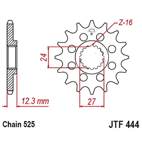 Зірка передня JT JTF444.17