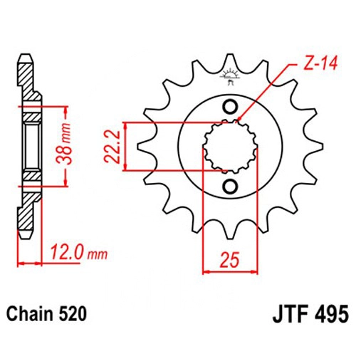Зірка передня JT JTF495.15