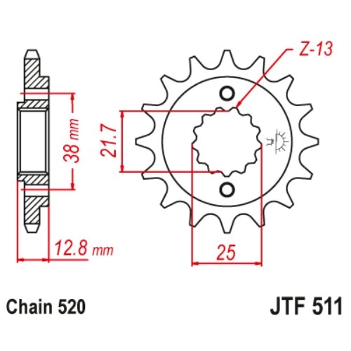 Звезда передняя JT JTF511.15RB