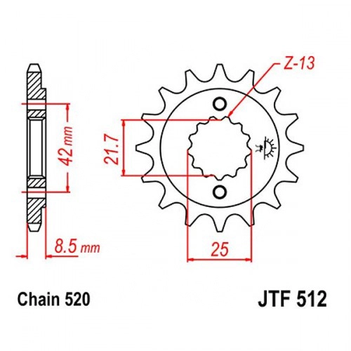 Зірка передня JT JTF512.13