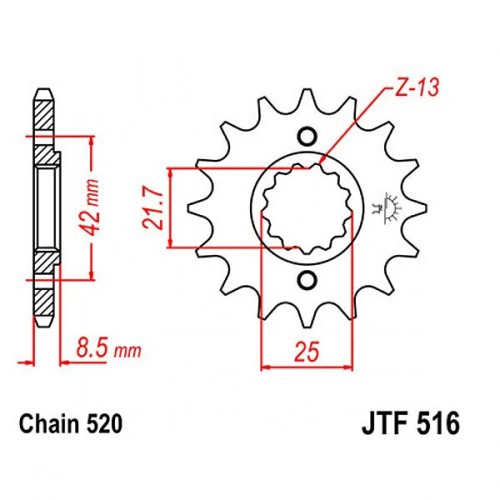 Зірка передня JT JTF516.16
