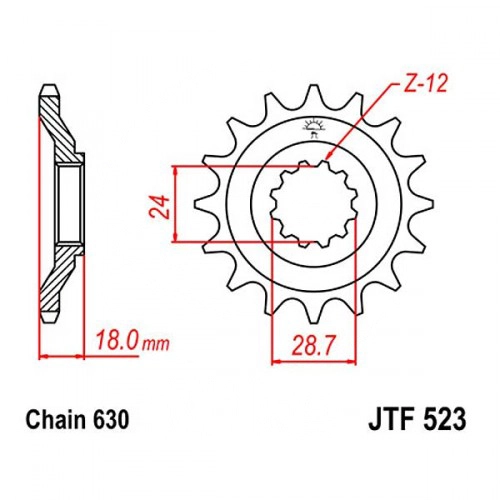 Зірка передня JT JTF523.15