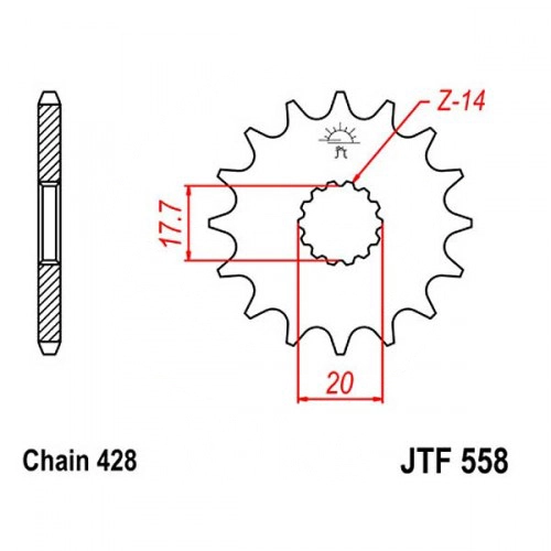 Зірка передня JT JTF558.14