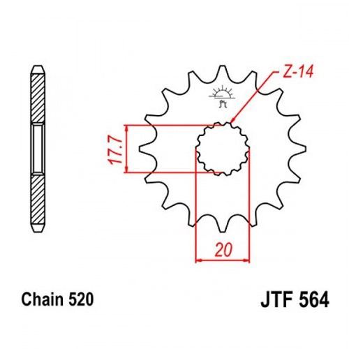 Зірка передня JT JTF564.15