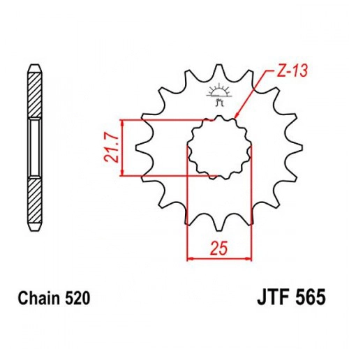 Зірка передня JT JTF565.18
