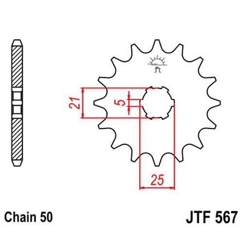 Зірка передня JT JTF567.16