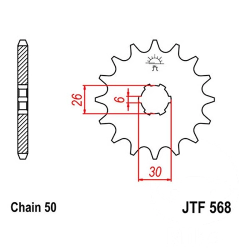 Зірка передня JT JTF568.16