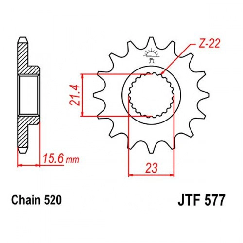 Зірка передня JT JTF577.16