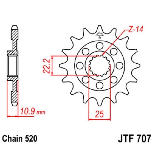 Зірка передня JT JTF707.15