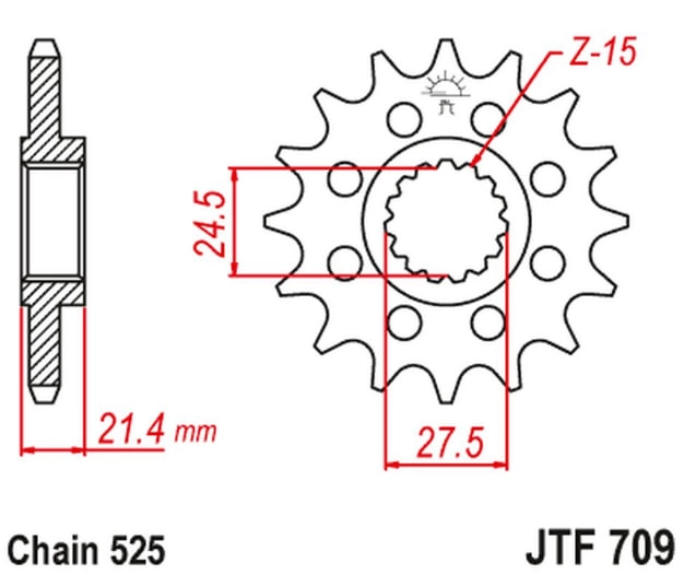 Звезда передняя JT JTF709.15