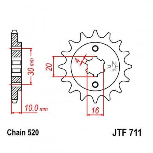 Зірка передня JT JTF711.14