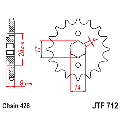 Зірка передня JT JTF712.13
