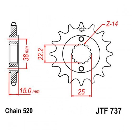 Зірка передня JT JTF737.14