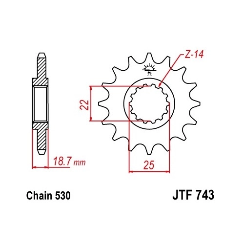 Зірка передня JT JTF743.15