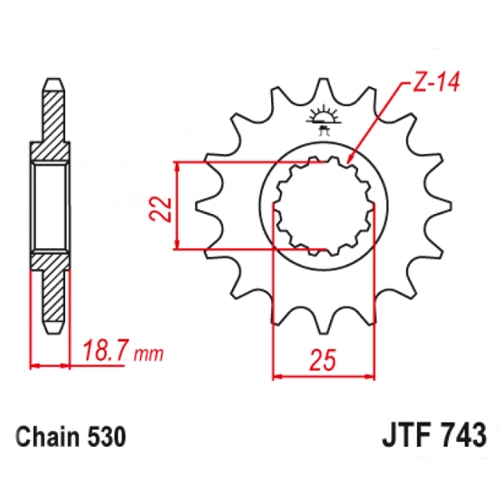 Зірка передня JT JTF743.15RB
