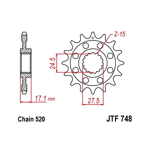 Зірка передня JT JTF748.15