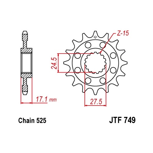 Зірка передня JT JTF749.15
