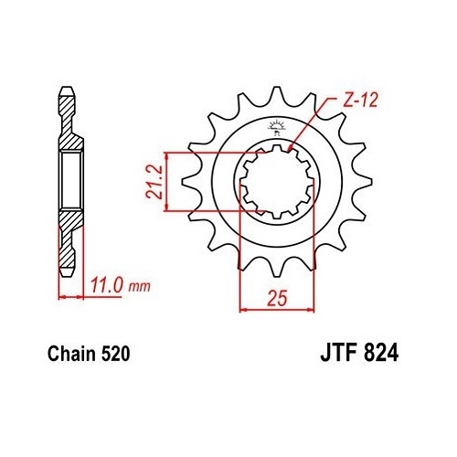 Зірка передня JT JTF824.14SC