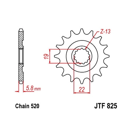 Зірка передня JT JTF825.13