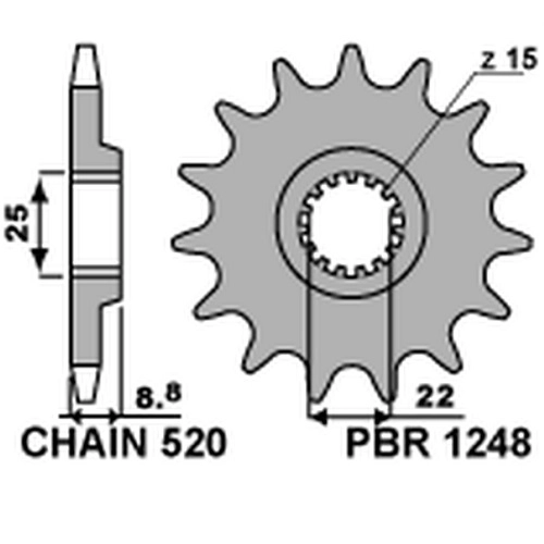 Зірка передня PBR 1248.12 18NC