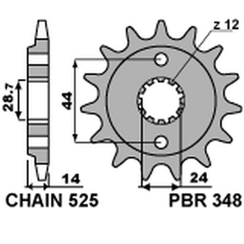 Зірка передня PBR 348.17 18NC