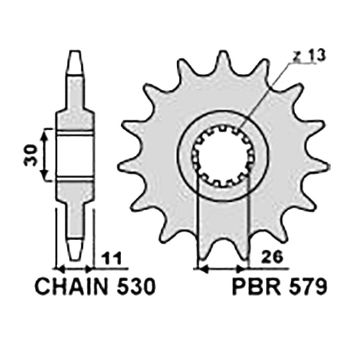 Зірка передня PBR 579.15 18NC