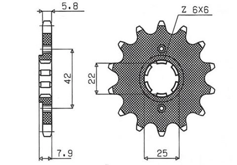 Зірка передня Sunstar 32014
