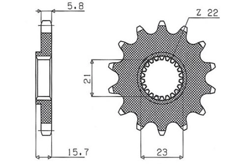 Зірка передня Sunstar 37214