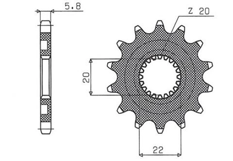 Зірка передня Sunstar 38812
