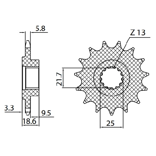 Зірка передня Sunstar 3A215