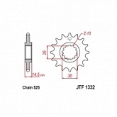Звезда передняя JT JTF1332.16RB